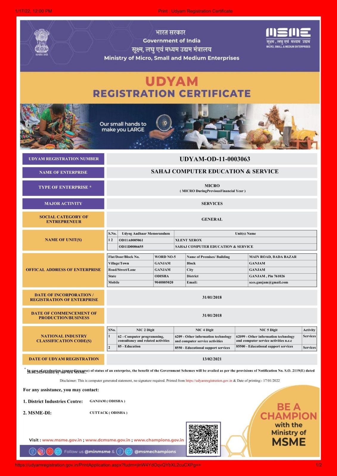 Certificate